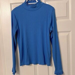 J. Crew long sleeve top mock turtleneck size Large Blue